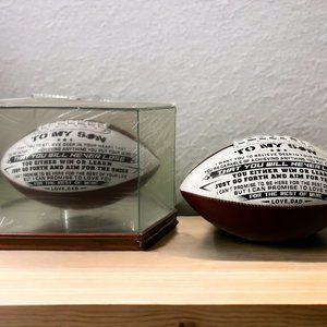 Wood Display Case with American Football Gift for Your Son.